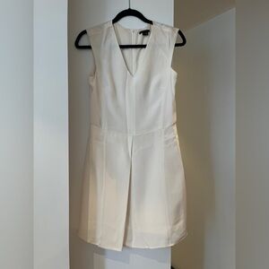 Theory Ivory V-Neck Mini Dress